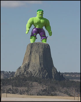 Devil's Tower, Wyoming with a large visitor