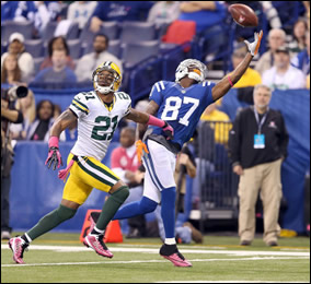 Reggie Wayne against the Packers