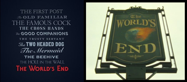 World's End List and Sign